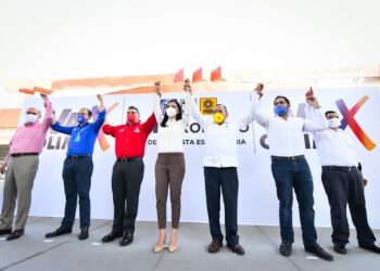 ANTE PRI, PAN Y PRD, RINDE PROTESTA MELY ROMERO COMO CANDIDATA AL GOBIERNO DE COLIMA.