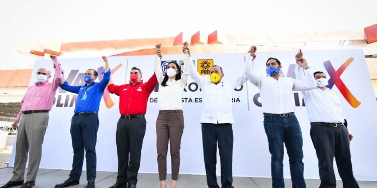 ANTE PRI, PAN Y PRD, RINDE PROTESTA MELY ROMERO COMO CANDIDATA AL GOBIERNO DE COLIMA.