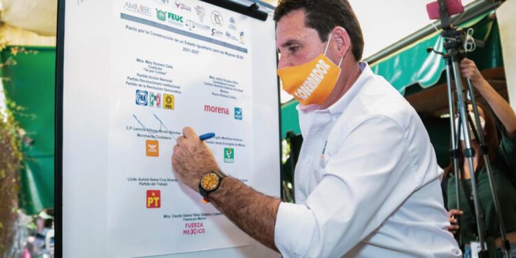 LOCHO MORAN FIRMA PACTO POR LA CONSTRUCCIÓN DE UN ESTADO IGUALITARIO PARA LAS MUJERES