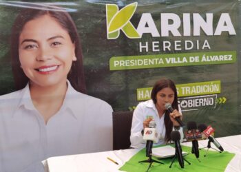 Karina Heredia reconoce que candidato de Morena encabeza las preferencias en Villa de Álvarez.