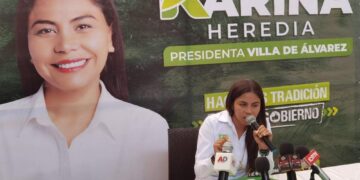 Karina Heredia reconoce que candidato de Morena encabeza las preferencias en Villa de Álvarez.