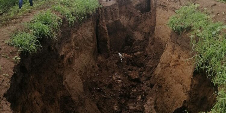 COORDINAN TRABAJOS PARA REABRIR CARRETERA AFECTADA POR GRIETA EN SAYULA