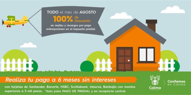 OFRECEN DESCUENTO DEL 100% EN MULTAS Y RECARGOS DEL PREDIAL EN EL MUNICIPIO DE COLIMA