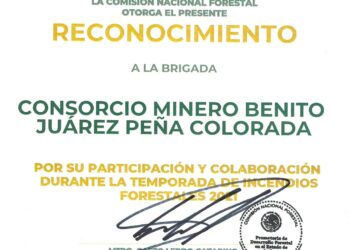 RECONOCE CONAFOR PARTICIPACIÓN DE PEÑA COLORADA EN EL COMBATE DE INCENDIOS FORESTALES