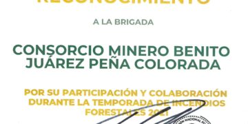 RECONOCE CONAFOR PARTICIPACIÓN DE PEÑA COLORADA EN EL COMBATE DE INCENDIOS FORESTALES