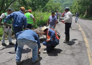 Tapan usuarios 350 baches en carretera Villa de Álvarez-Minatitlán