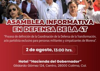 RICARDO MOREAL ESTARÁ EN COLIMA, MAÑANA MIÉRCOLES 2 DE AGOSTO