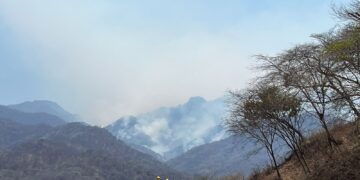 PEÑA COLORADA SE SUMA AL COMBATE DEL INCENDIO EN “LA GLORIA”